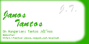 janos tantos business card